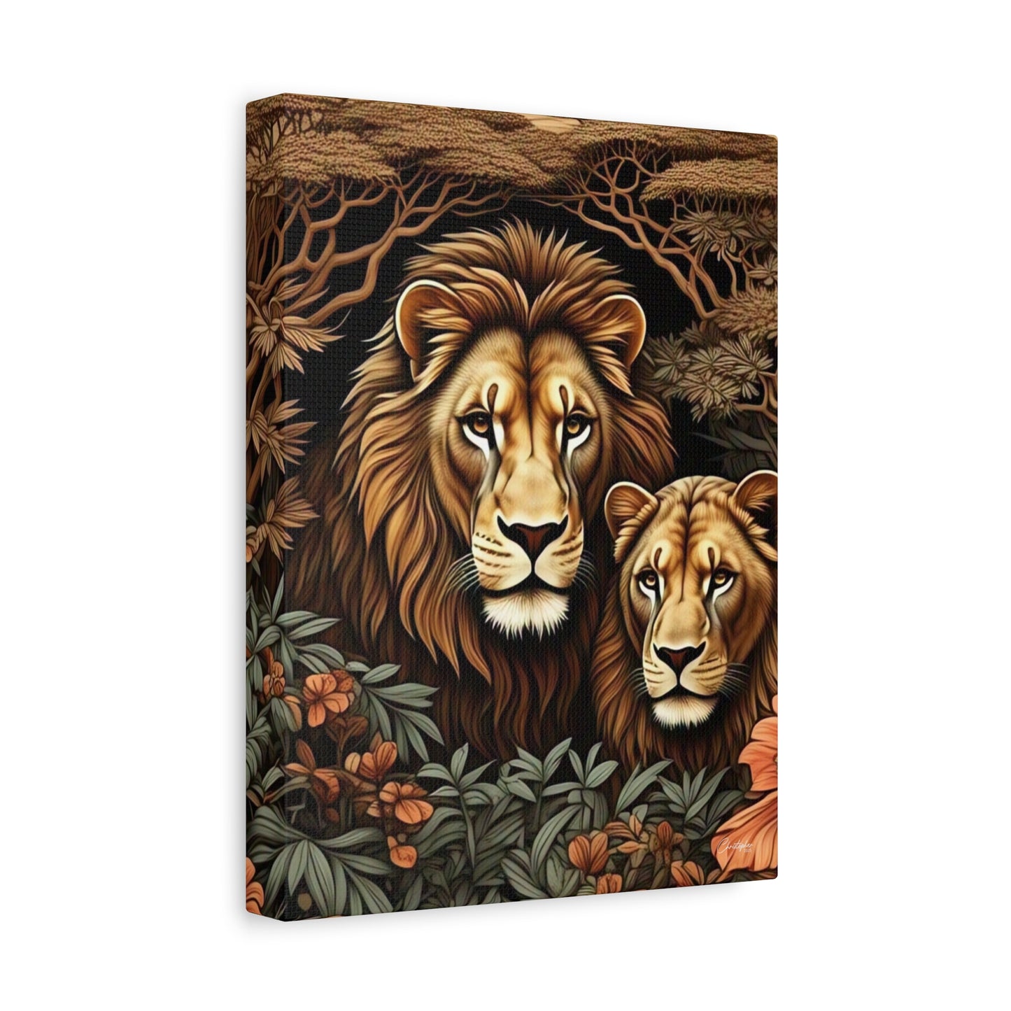 Majestic Lion Family Canvas Wall Art, Animal Lovers Decor, Wildlife Home Accent, Gift for Nature Enthusiasts, Meaningful Family Art