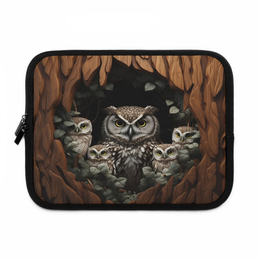 Owl-Themed Laptop Sleeve, Cute Owl Sleeve, Owl Laptop Case, Geeky Tech Accessory, Nature Lover Gift, Cozy Owl Design