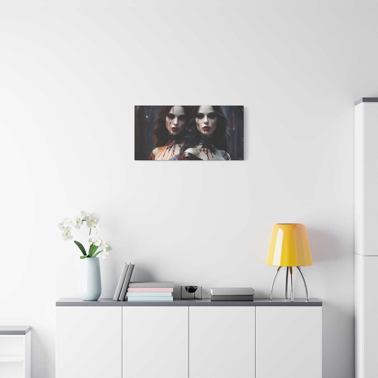 Gothic Vampire Canvas Art, Wall Decor, Horror Artwork, Halloween Home Decor, Spooky Room Accent, Unique Gift Idea