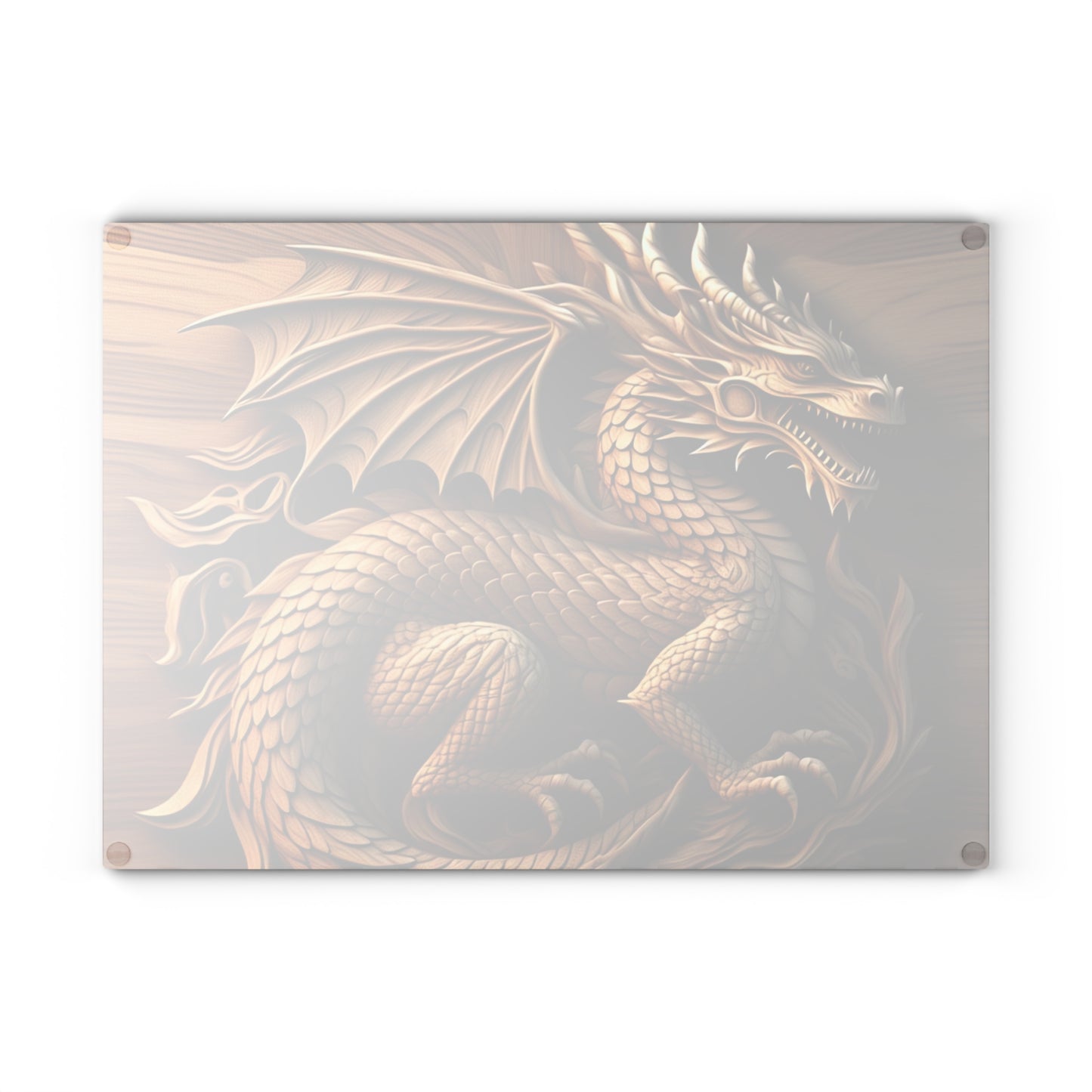 Handcrafted Dragon Glass Cutting Board, Kitchen Decor, Unique Gift for Chefs, Dragon Lover's Gift, Culinary Art