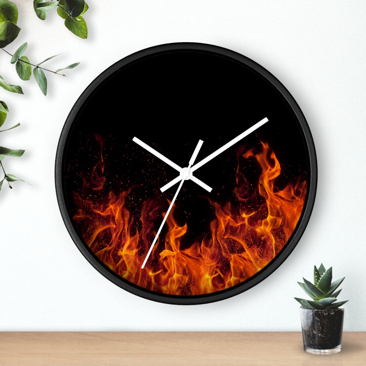 Fiery Flame Wall Clock | Home Decor, Gift for Him, Modern Art, Unique Timepiece, Burning Inspiration
