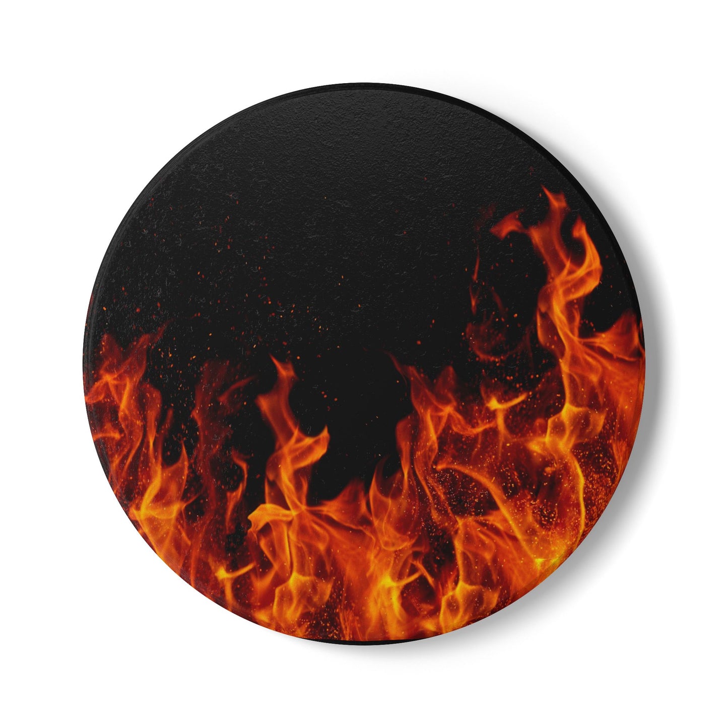 Fiery Flames Ceramic Coaster - Heat-Resistant Drinkware Accent for Home Decor