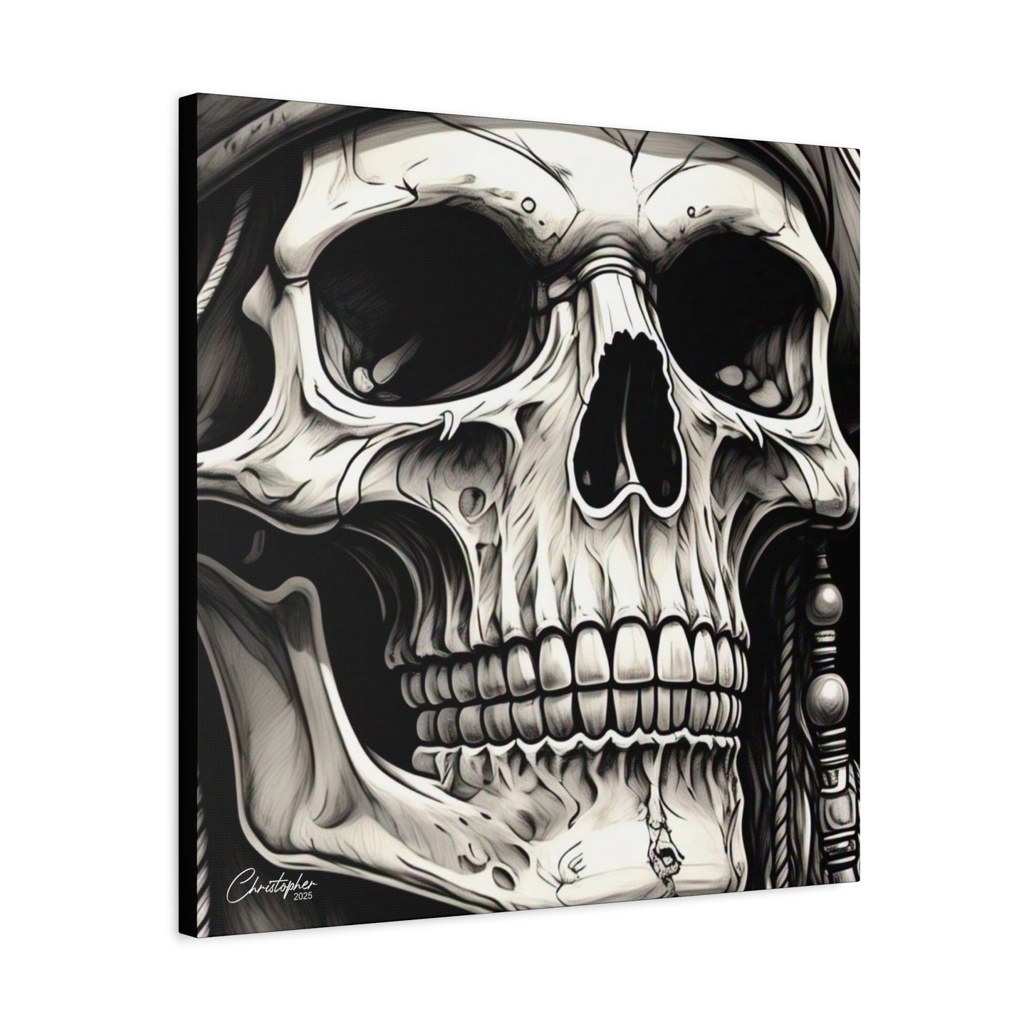 Pirate Skull Canvas Art - Edgy Gothic Decor, Wall Art for Halloween, Gothic Home Decor, Pirate Theme, Gift for Him