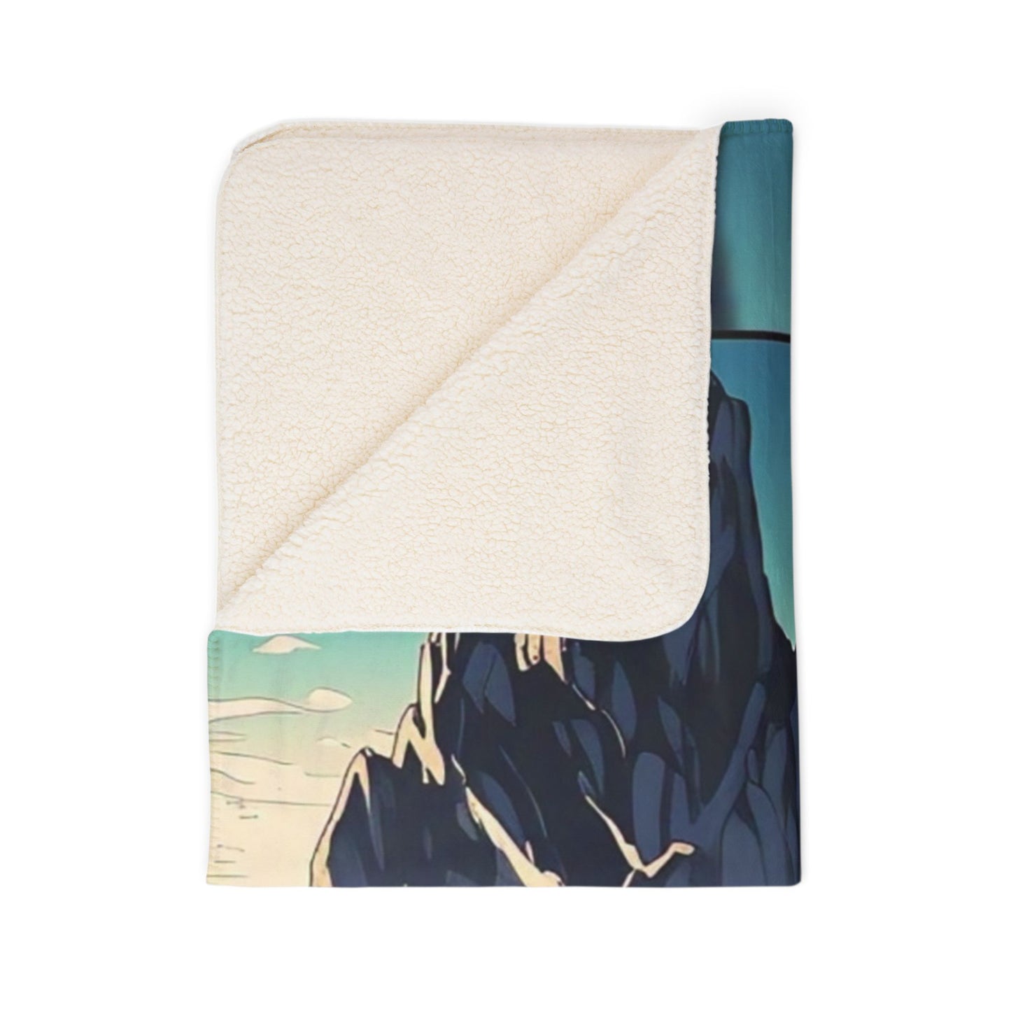 Serene Landscape Fleece Sherpa Blanket - Cozy Home Decor, Ideal for Camping, Picnics, and Gifts, Perfect for Relaxation