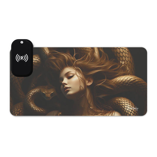 Gaming Mouse Pad with Wireless Charging - LED Design for Gamers