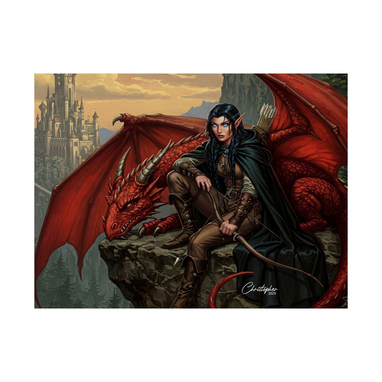 Fantasy Art Print, Wall Decor, Dragon Poster, Matte Finished Art, Gift for Fantasy Lovers, Home Decor, Fantasy Wall Art