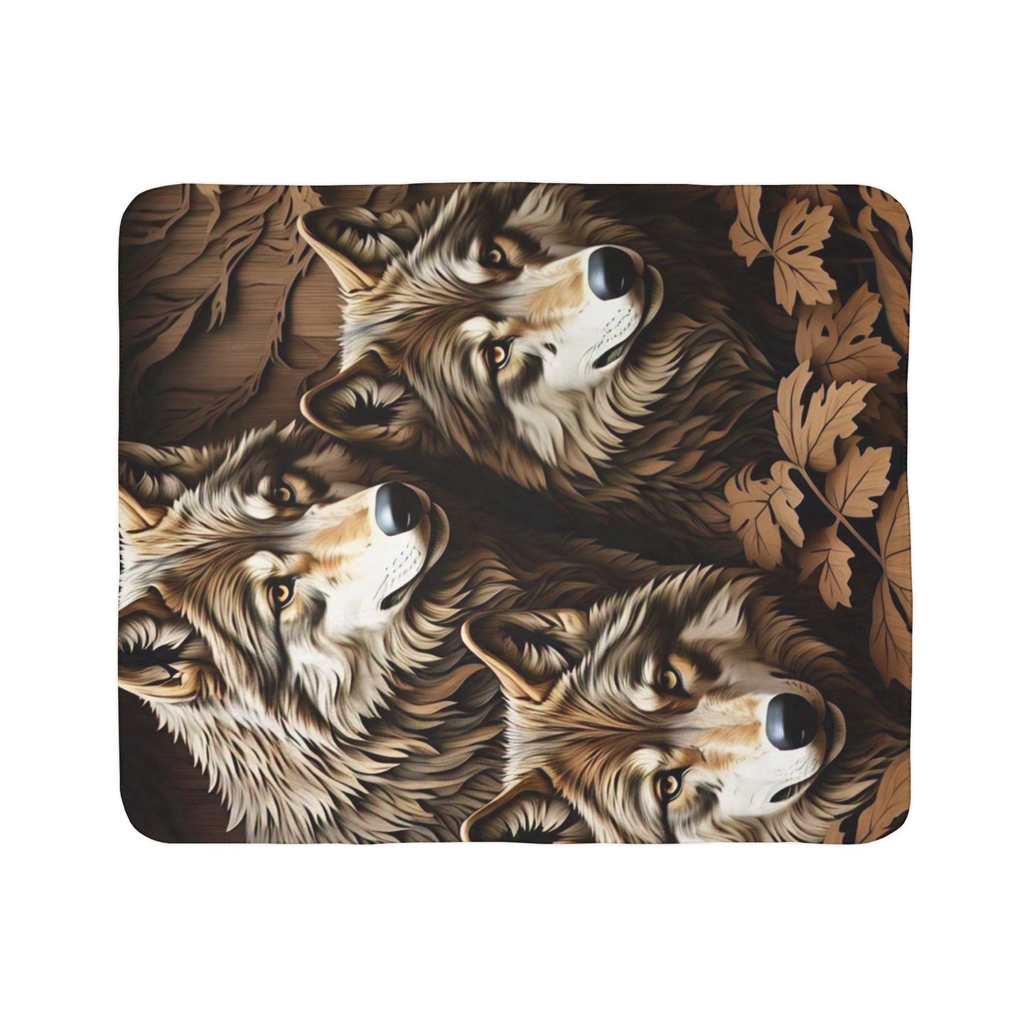 Cozy Wolf Fleece Sherpa Blanket | Wildlife Throw, Cuddle Blanket, Cabin Decor, Gift for Animal Lovers, Camping Essential, Home Comfort