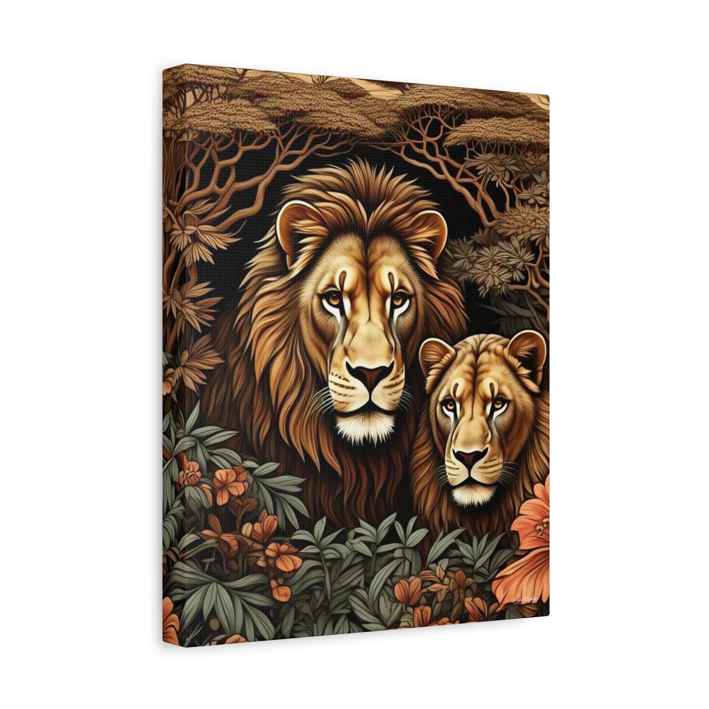 Majestic Lion Family Canvas Wall Art, Animal Lovers Decor, Wildlife Home Accent, Gift for Nature Enthusiasts, Meaningful Family Art