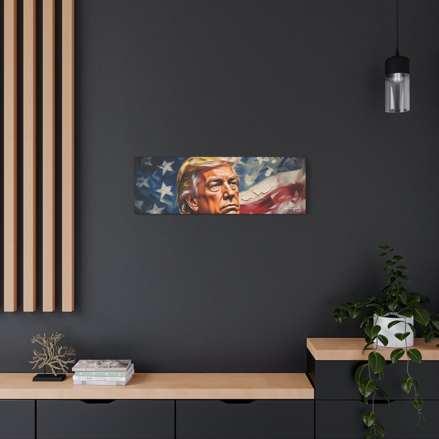 Patriotic Canvas Art, Stretched Wall Decor, Home Office, Gifts for Republicans, Political Enthusiasts, Americana Artwork