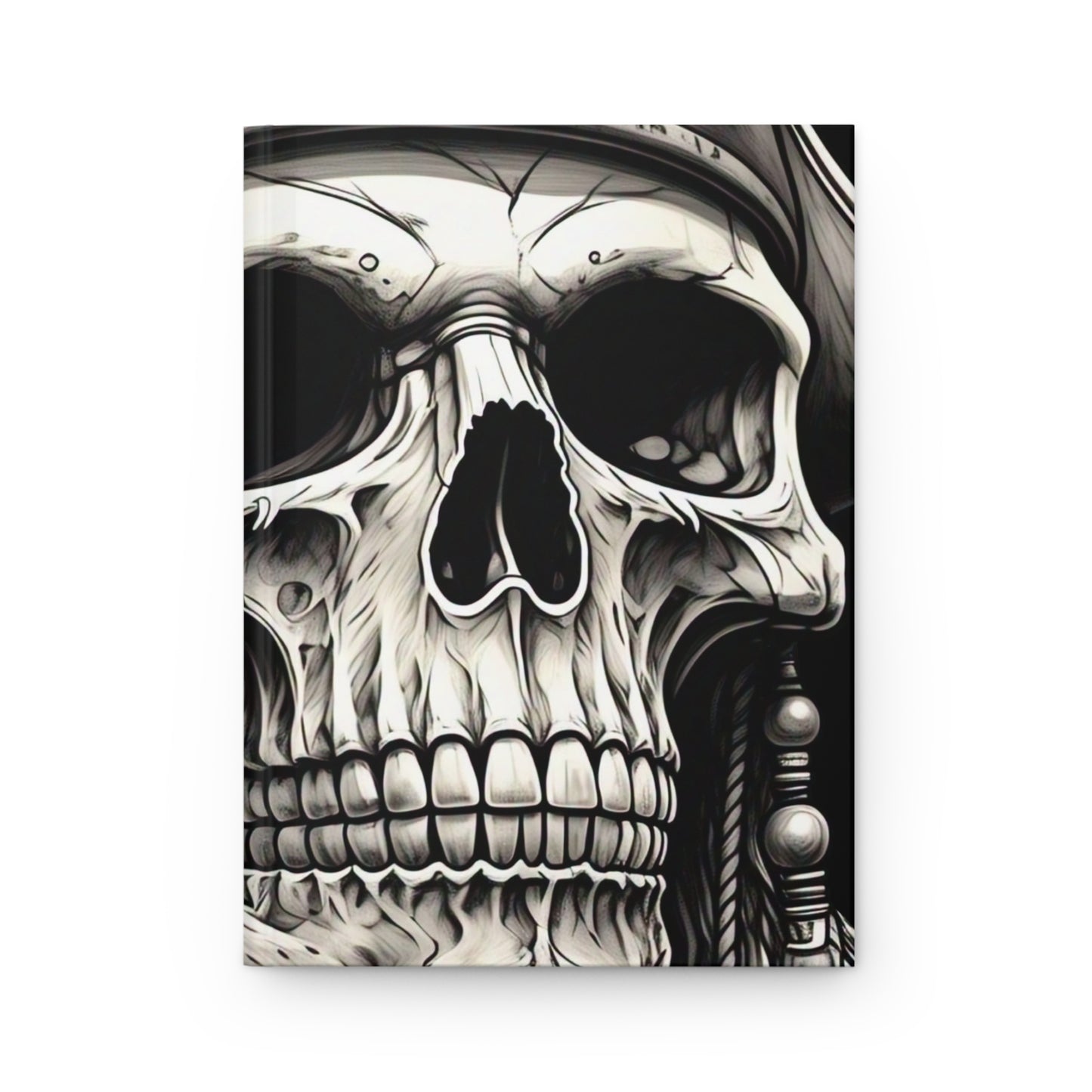 Skull Pirate Journal, Matte Hardcover Notebook for Creative Writing, Perfect Gift for Artists, Halloween, Journaling, Sketching
