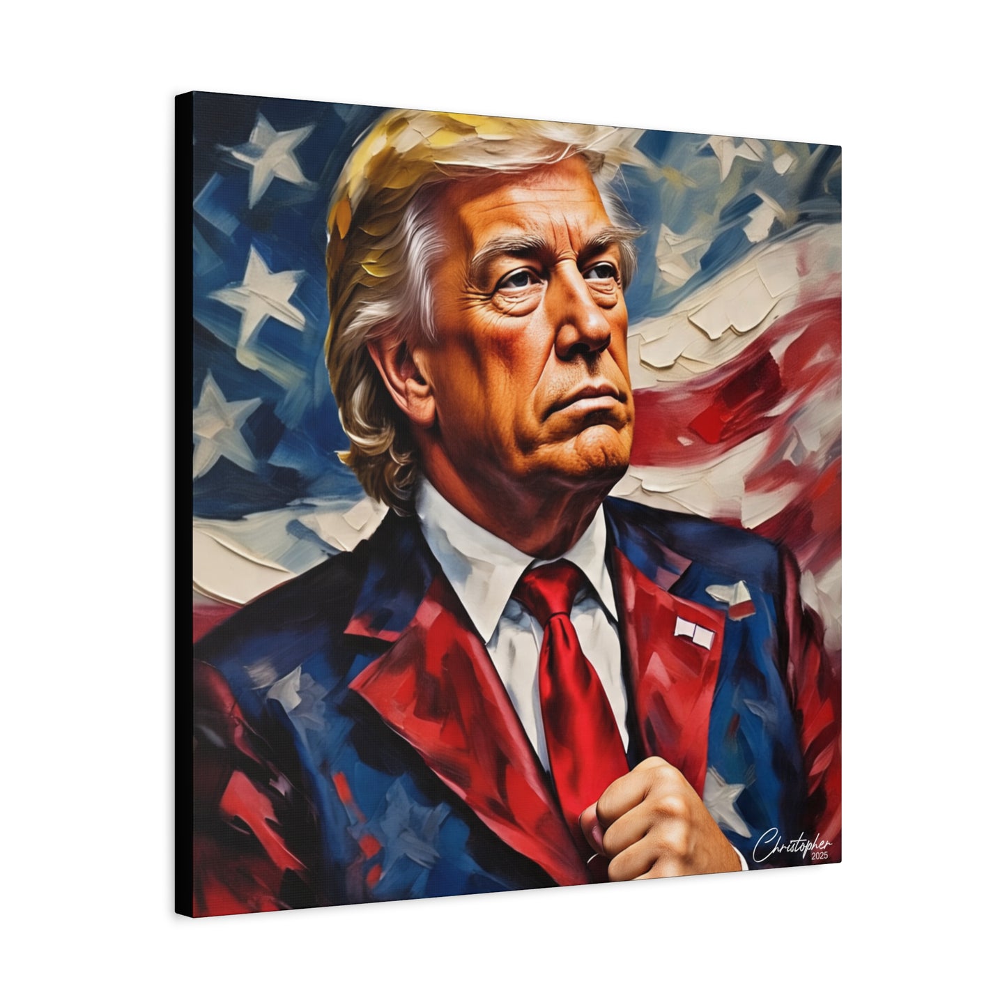 Patriotic Canvas Art, Stretched Wall Decor, Home Office, Gifts for Republicans, Political Enthusiasts, Americana Artwork