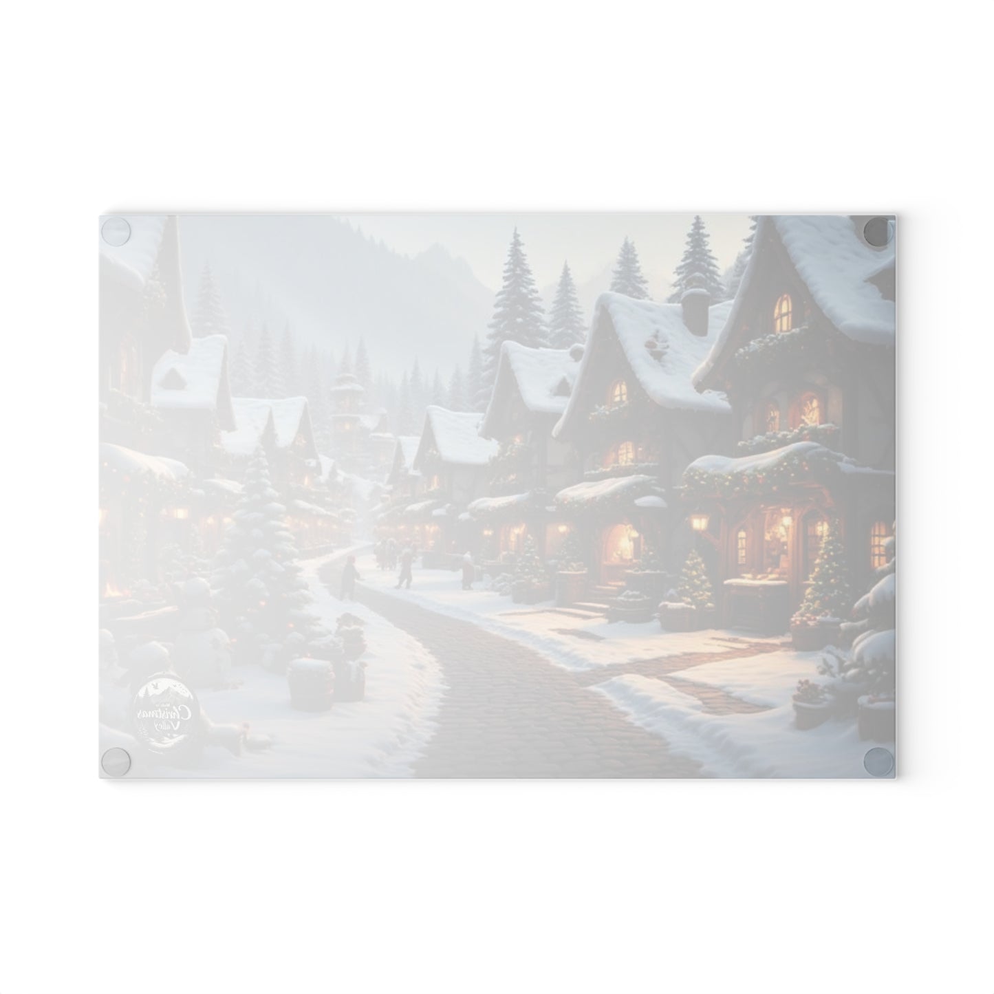 Winter Wonderland Glass Cutting Board | Holiday Kitchen Decor, Christmas Gift, Cooking Accessory, Rustic Home Decor