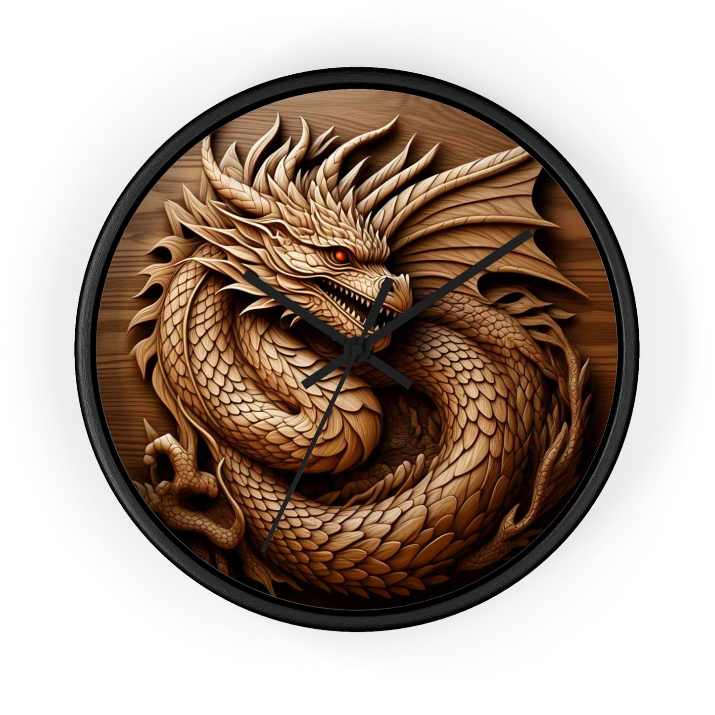 Dragon Art Wall Clock, Unique Home Decor, Fantasy Gift, Asian Inspiration, Timeless Wall Art