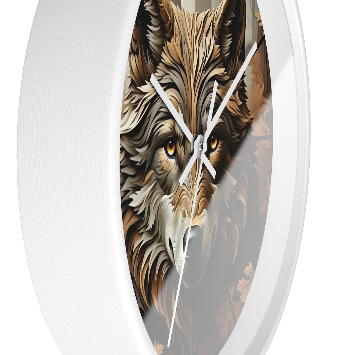 Wolf-Themed Wall Clock | Rustic Home Decor, Animal Lovers Gift, Woodland Lodge Accent, Nature-Inspired Wall Art, Unique Timepiece