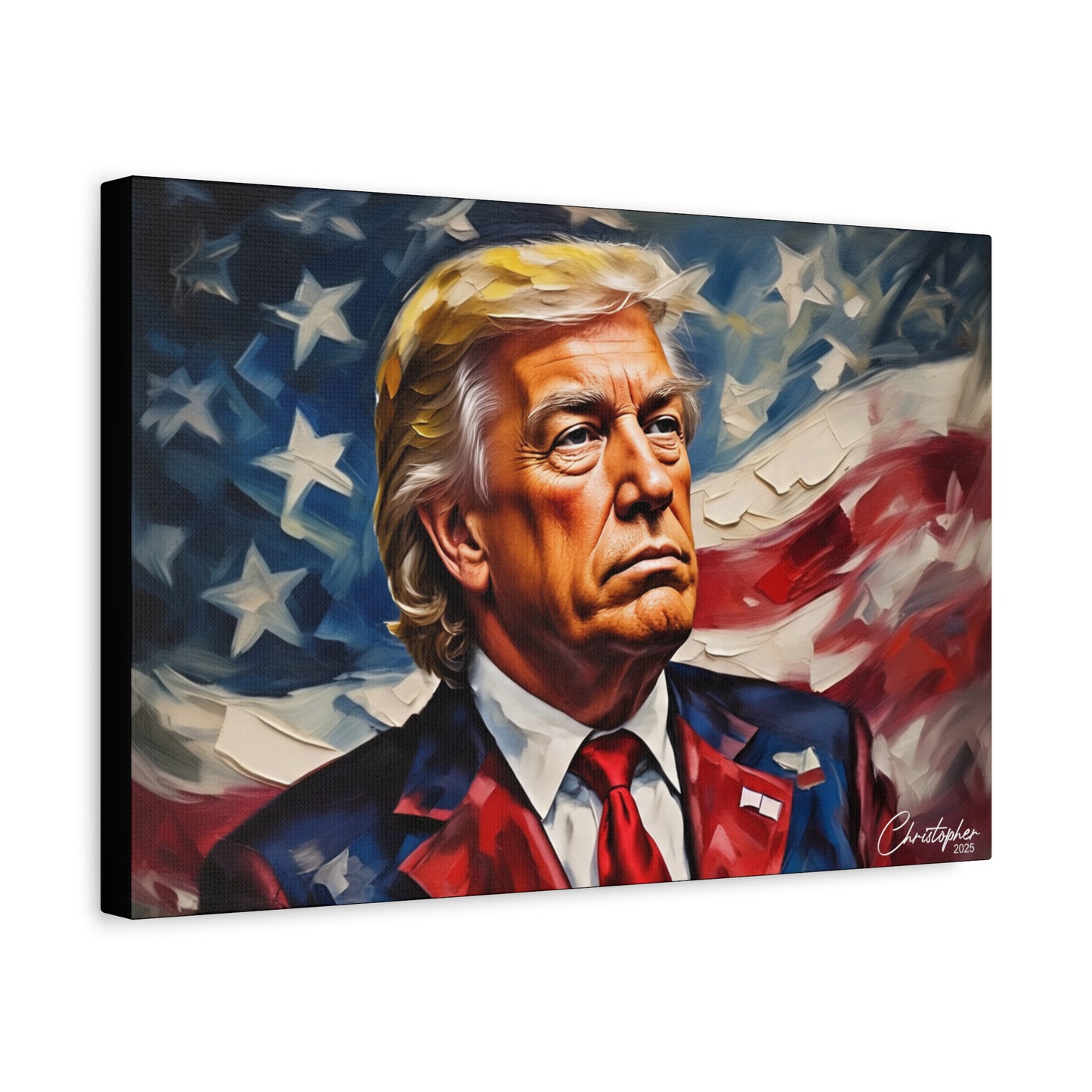 Patriotic Canvas Art, Stretched Wall Decor, Home Office, Gifts for Republicans, Political Enthusiasts, Americana Artwork