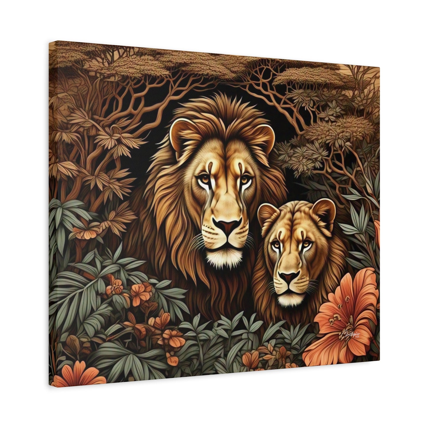 Majestic Lion Family Canvas Wall Art, Animal Lovers Decor, Wildlife Home Accent, Gift for Nature Enthusiasts, Meaningful Family Art