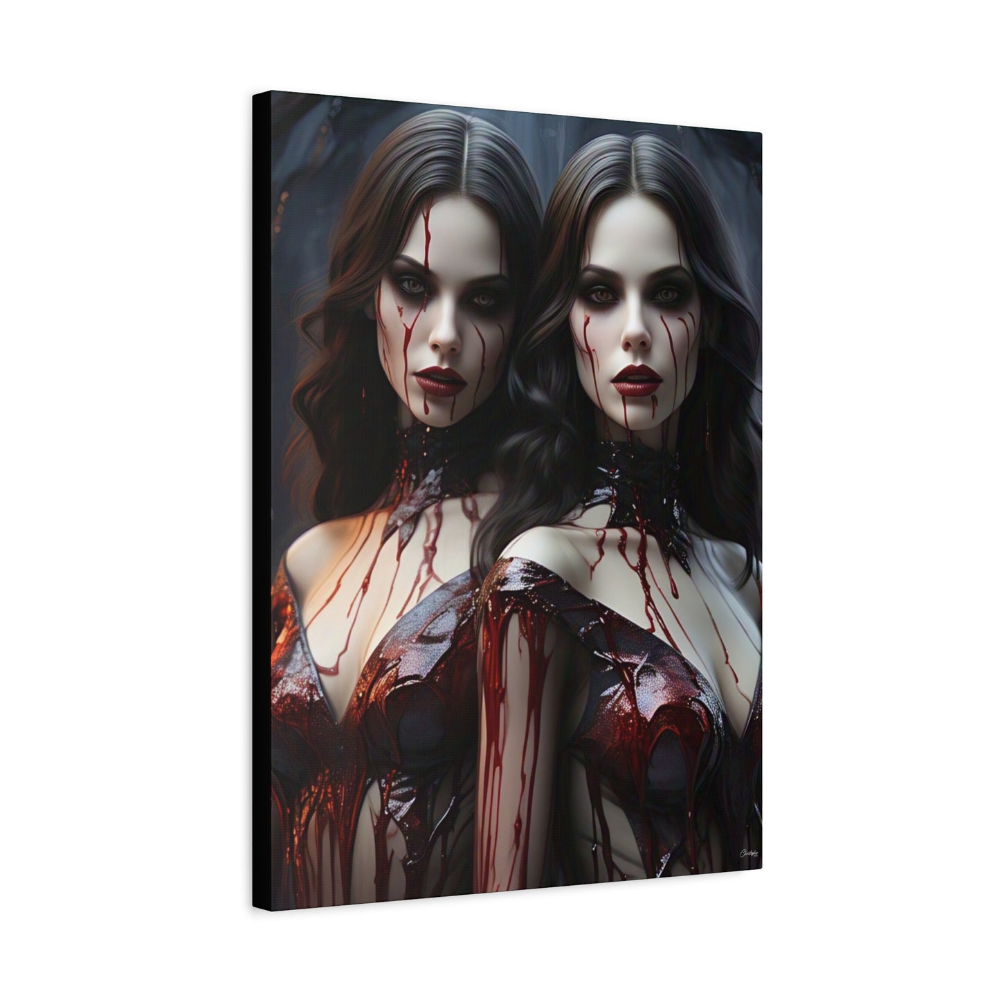 Gothic Vampire Canvas Art, Wall Decor, Horror Artwork, Halloween Home Decor, Spooky Room Accent, Unique Gift Idea