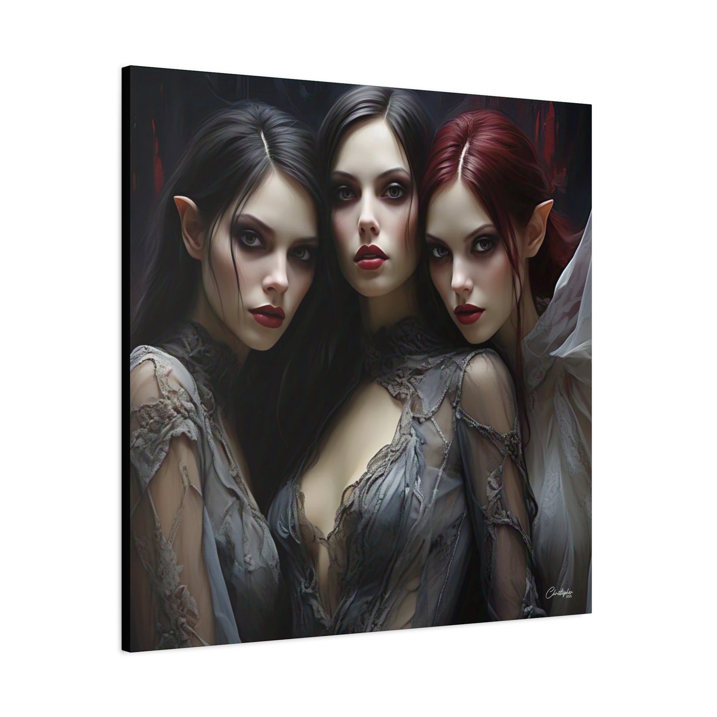 Gothic Wall Art Canvas, Fantasy Home Decor, Unique Gift for Halloween, Witchy Vibe Art, Dark Aesthetic Room Decor