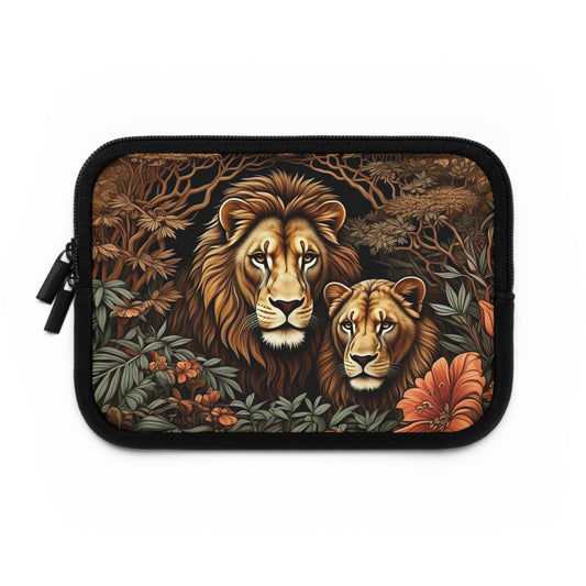 Majestic Lion Laptop Sleeve, Wildlife Art Case, Computer Sleeve for Animal Lovers, Nature Themed Gift, Eco-Friendly Tech Accessory
