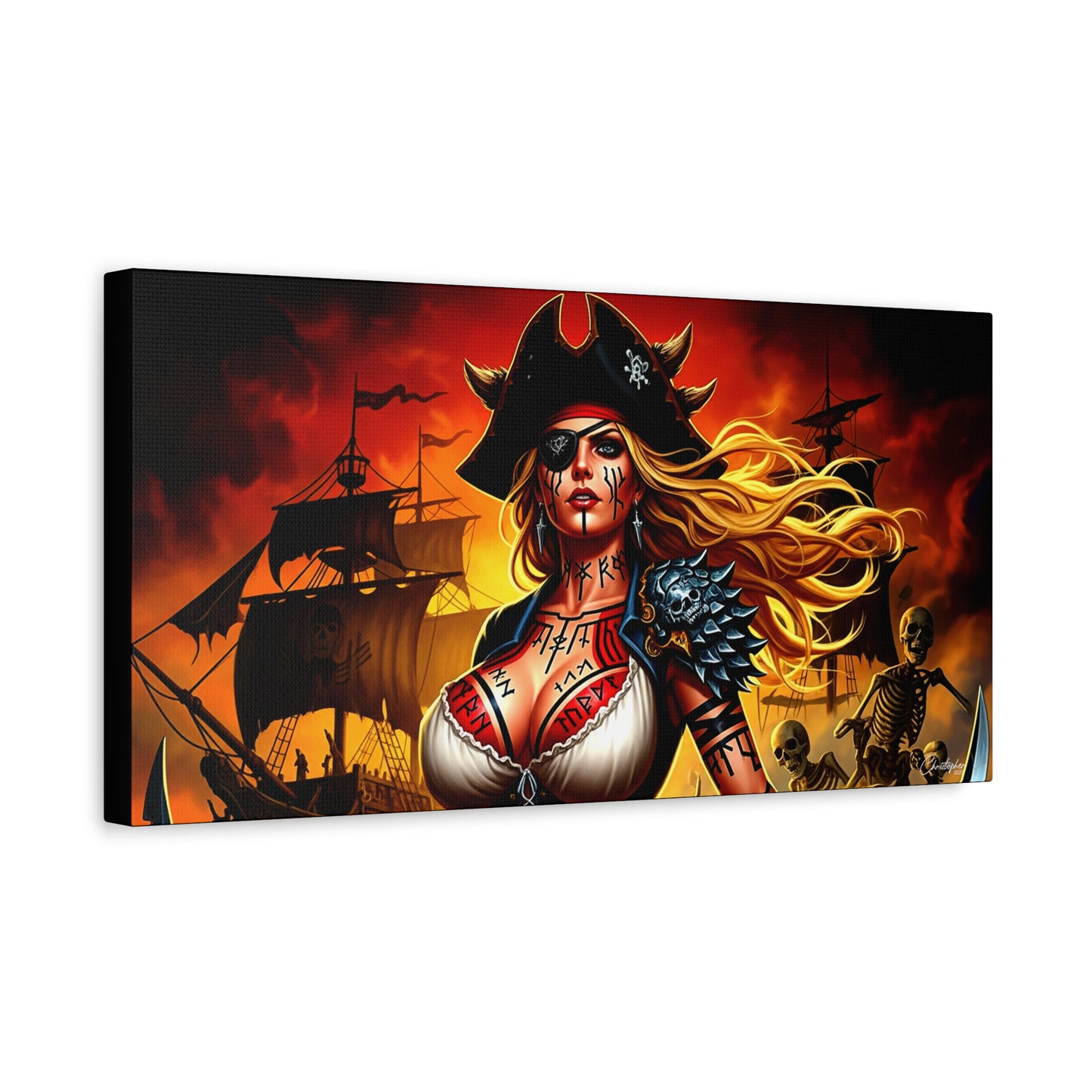 Bold Pirate Canvas Print, Nautical Wall Art, Gothic Home Decor, Pirate Lover Gift, Spooky Halloween Decoration, Adventure Wall Hanging