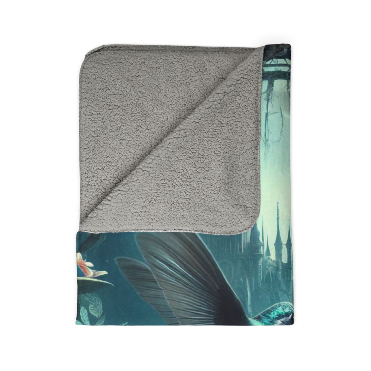 Magical Hummingbird Fleece Sherpa Blanket - Cozy Gift for Nature Lovers, Home Décor, Comfortable Throw, Boho Accent