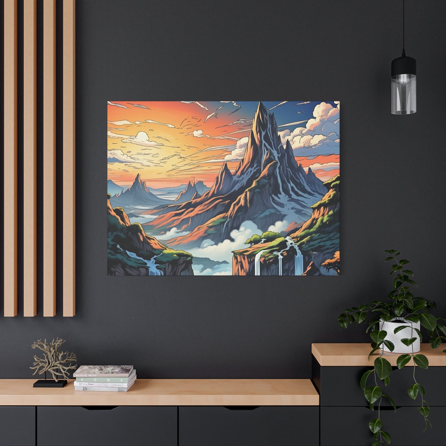 Stretched Canvas Art Print, Mountain Sunrise Landscape Decor, Wall Art for Home, Gift for Nature Lovers, Perfect for Living Room, [...]