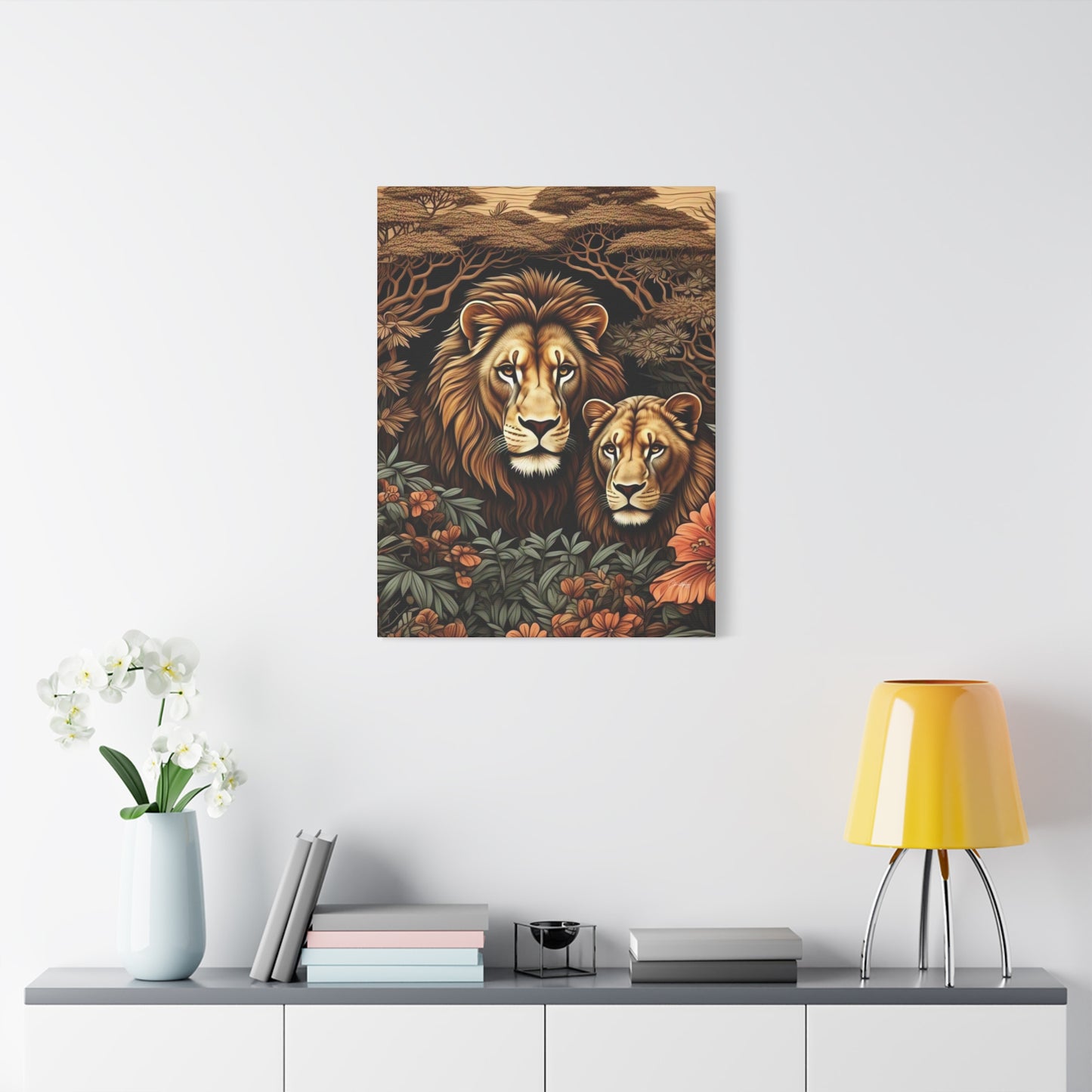 Majestic Lion Family Canvas Wall Art, Animal Lovers Decor, Wildlife Home Accent, Gift for Nature Enthusiasts, Meaningful Family Art