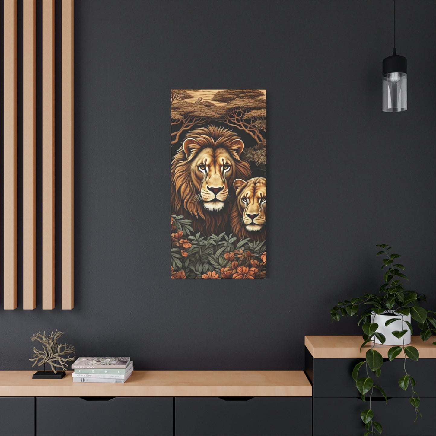 Majestic Lion Family Canvas Wall Art, Animal Lovers Decor, Wildlife Home Accent, Gift for Nature Enthusiasts, Meaningful Family Art