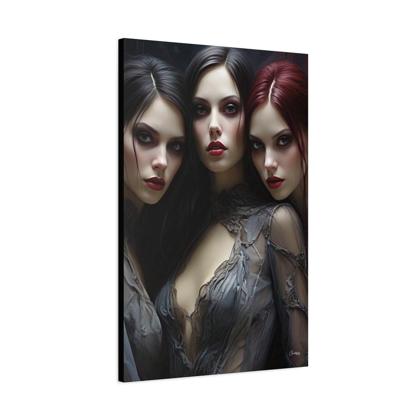 Gothic Wall Art Canvas, Fantasy Home Decor, Unique Gift for Halloween, Witchy Vibe Art, Dark Aesthetic Room Decor